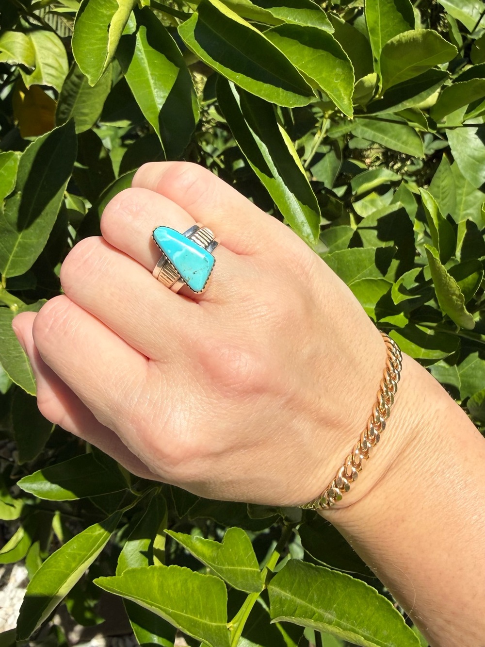 Will Denetdale 14k & Sterling Turquoise Ring